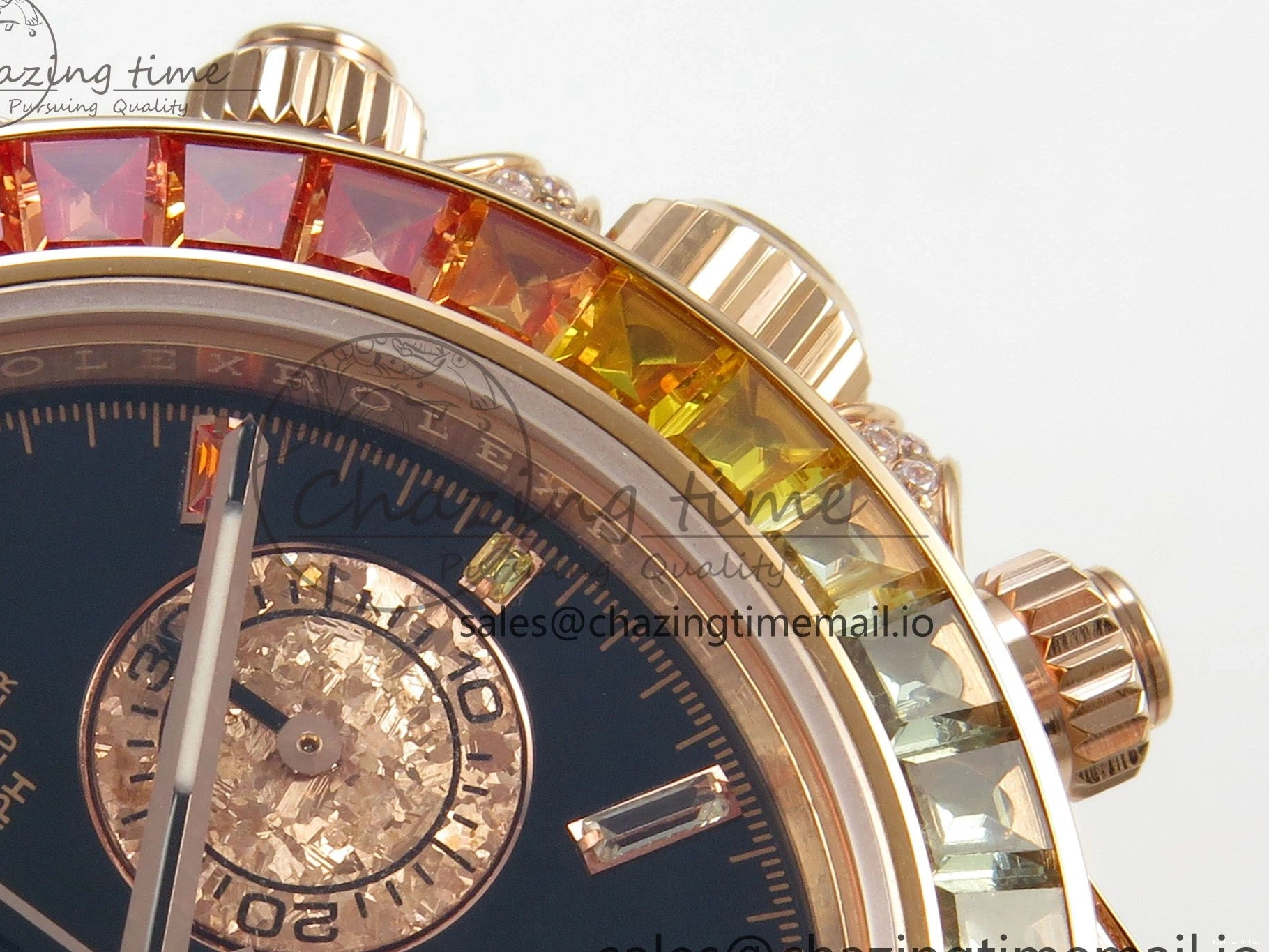 0203 FlexibleFit Daytona 116595 RBOW Rainbow IPKF Best Edition Black RG Dial on RG Bracelet DD 276